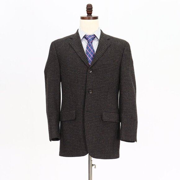 Jack Victor 40R Brown Check 3-Button Sport Coat Blazer Jacket O910